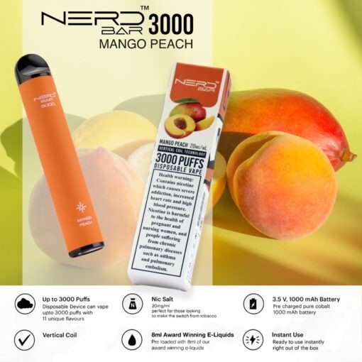 NERD BAR 3000 PUFFS DISPOSABLE 2%